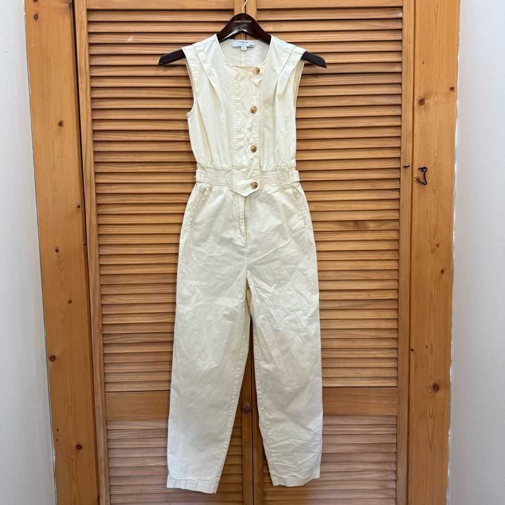 THAKOON Elegant Cream Button-Down Jumpsuit size 0